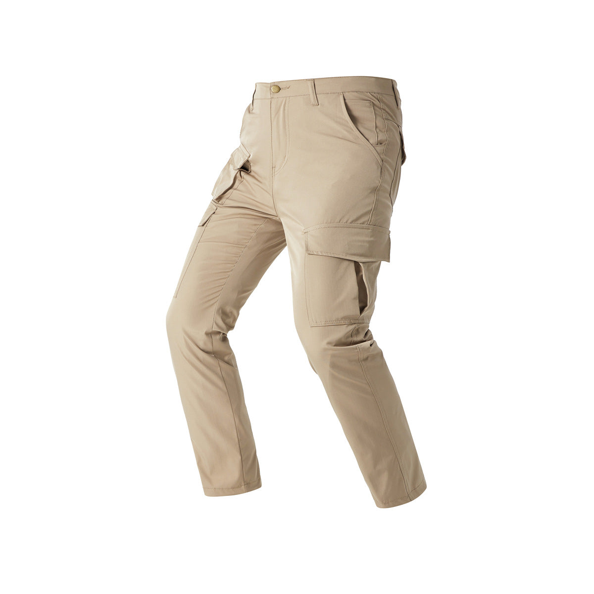 Men's Lightweight Stretch Cargo Pants with Multiple Flap Pockets & Tapered Fit Chichicherry