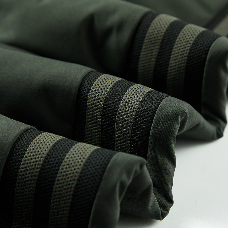 Men's Padded Quilted Jogging Pants with Thermal Insulation and Contrast Stripes Chichicherry