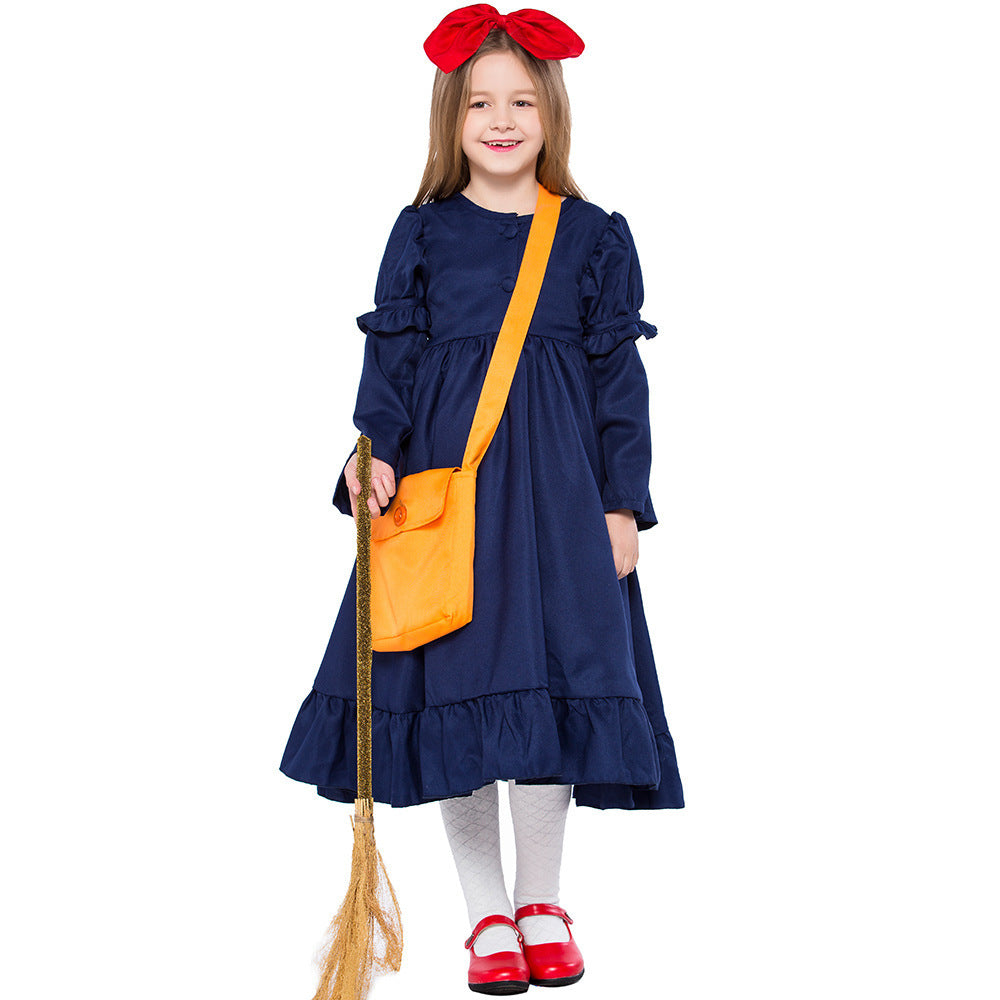Girl Fairy Tale Witch Costume with Tulle Skirt and Ruffles Chichicherry