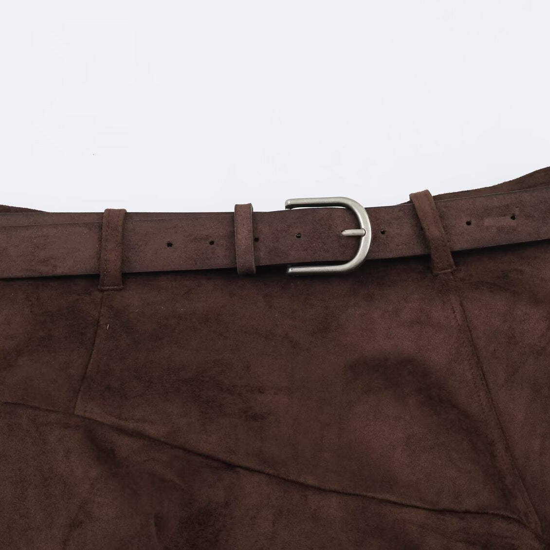 Women's Asymmetric Patchwork Wrap Skirt with Waist Belt and Layered Look Chichicherry