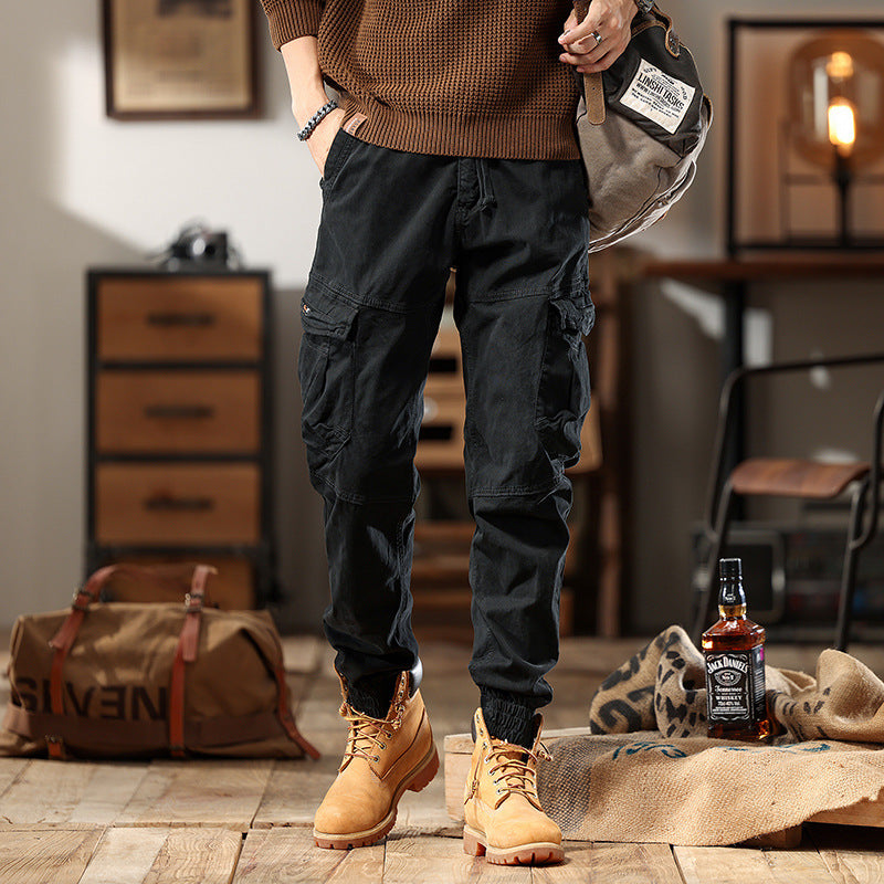 Men's Utility Cargo Pants with Elastic Cuff and Knee Reinforcement Chichicherry