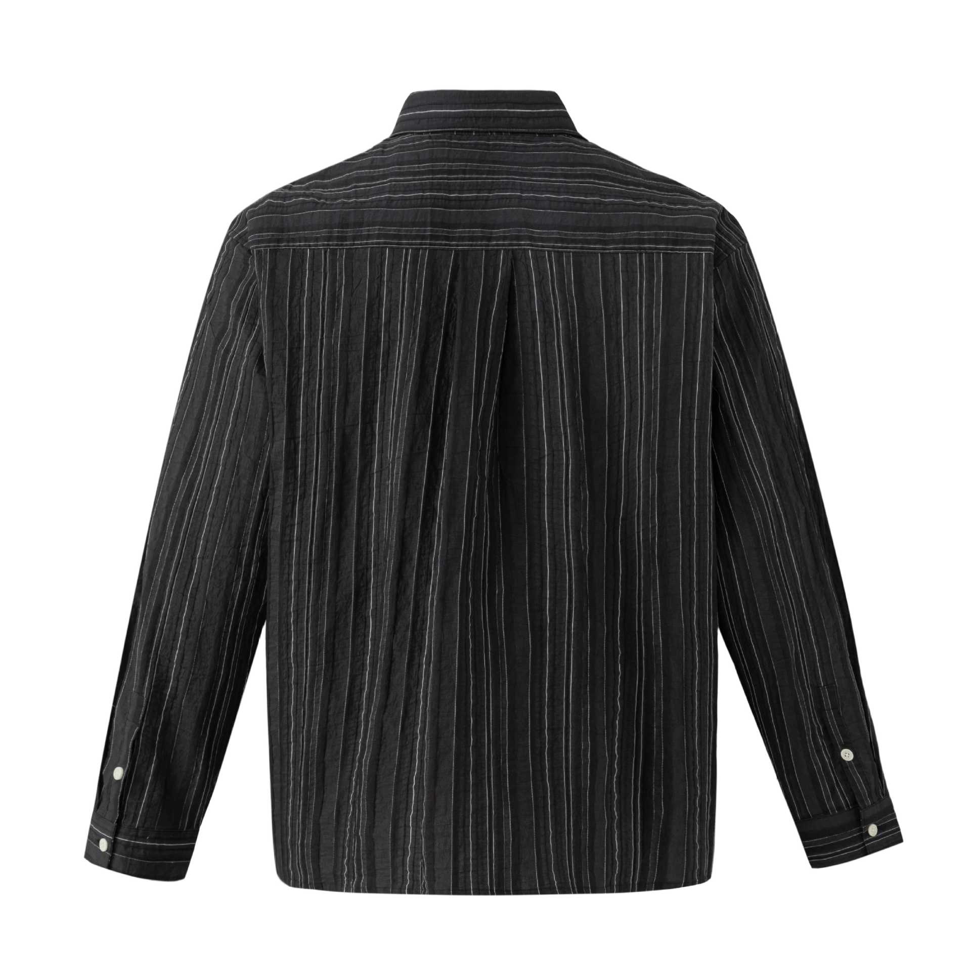Men's Lightweight Linen-Cotton Shirt with Fine Stripes and Kent Collar Chichicherry