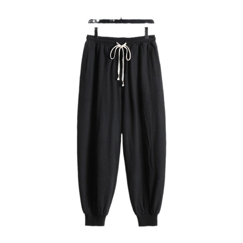 Men's Lightweight Cotton Jogging Pants with Drawstring, Elastic Cuff and Practical Pockets Chichicherry
