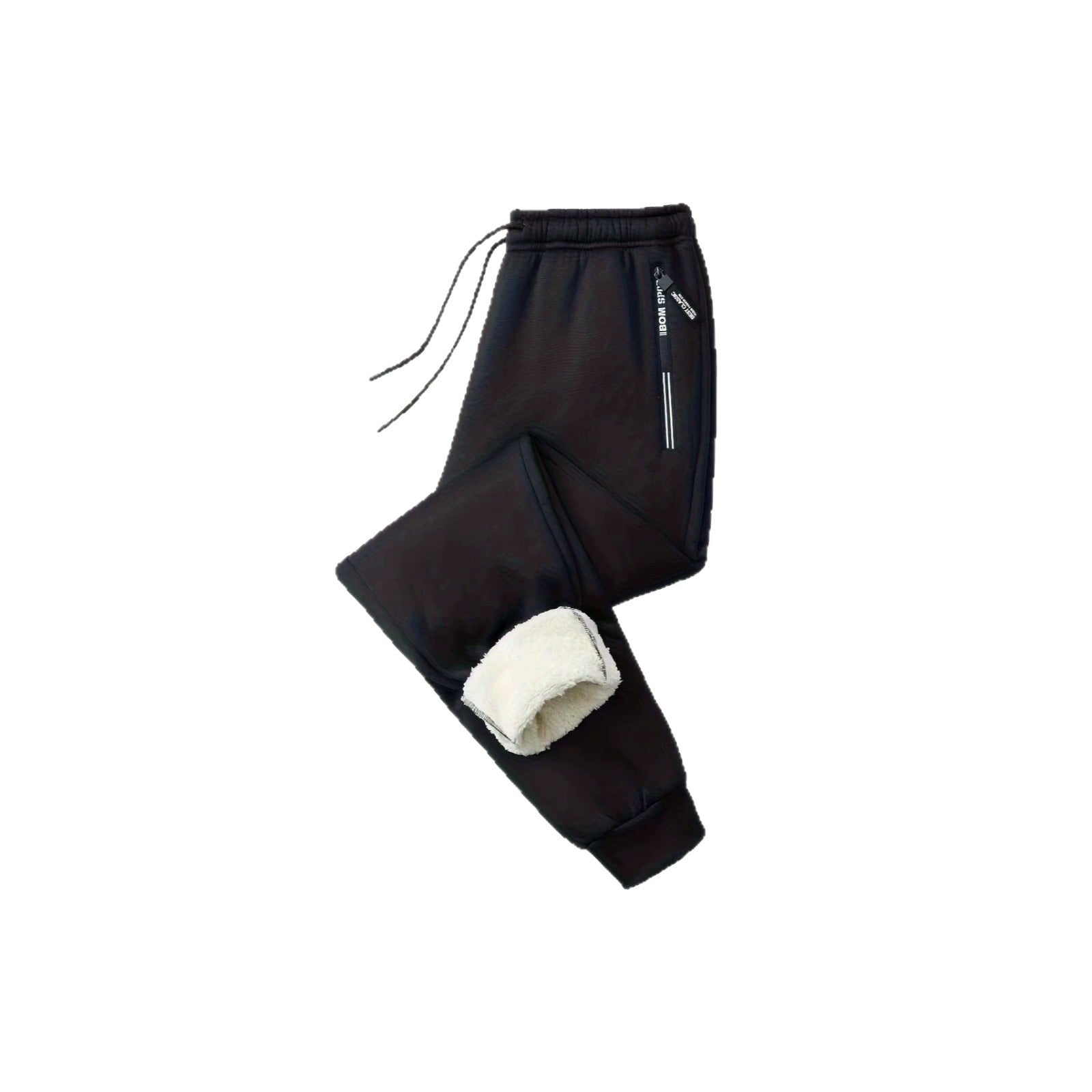 Men's Tapered Performance Jogging Pants with Elastic Waistband, Zipper Pockets & Ribbed Cuffs Chichicherry