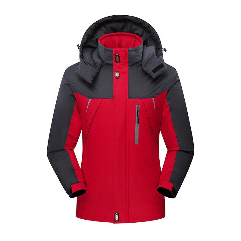 Men's Waterproof Insulated Softshell Ski Jacket with Removable Hood and Multi-Pockets Chichicherry