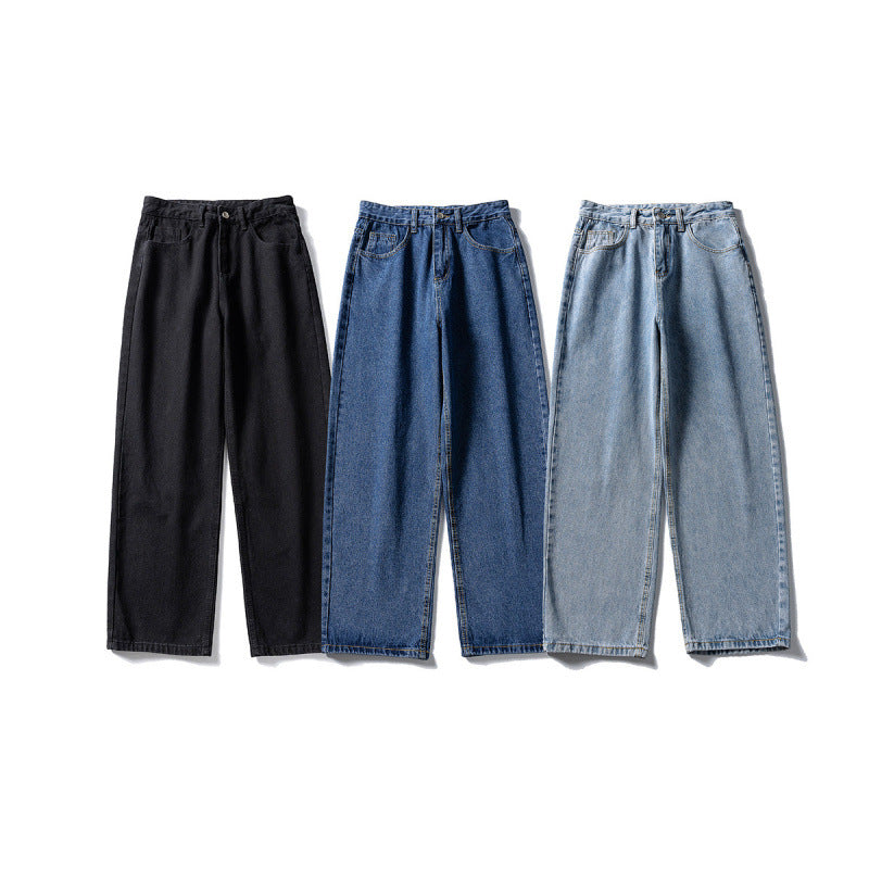 Women Wide-Cut High-Waist Denim Jeans with Straight Leg Chichicherry