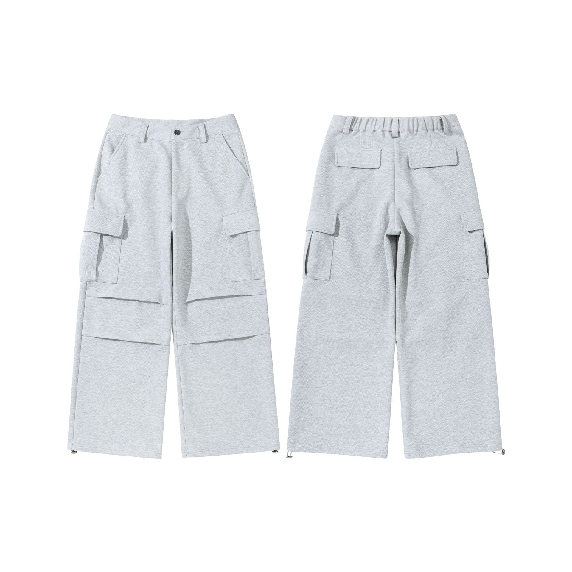 Women's cargo lounge pants with wide leg, flap pockets and drawstring hem Chichicherry