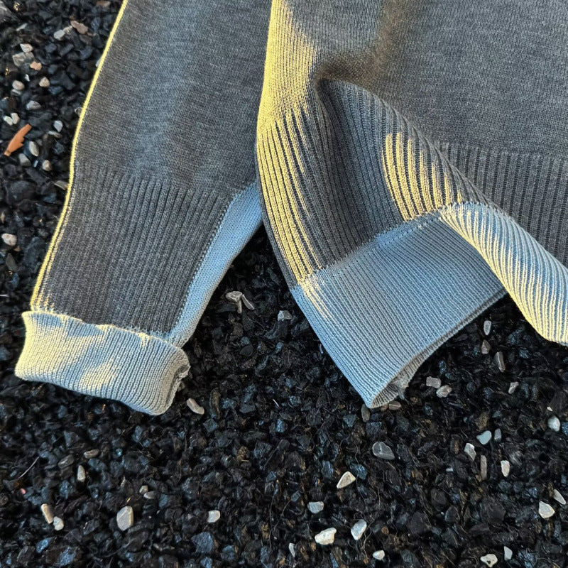 Damen Oversized Polo-Feinstrickpullover mit Kontrastkragen und geripptem Saum Chichicherry