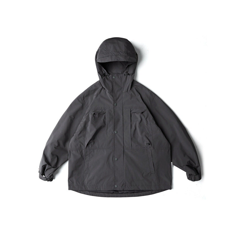 Unisex Water-Repellent Oversize Parka Jacket with Hood and Multifunctional Pockets Chichicherry