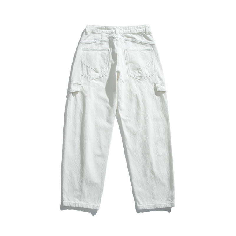 Women's High-Waisted Cargo Pants Relaxed Fit with Flap Pockets and Raw Hem Chichicherry