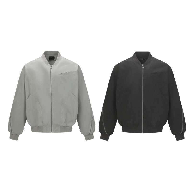 Unisex Boxy-Bomber jacket with full zip, ribbed hem and chest welt pocket Chichicherry