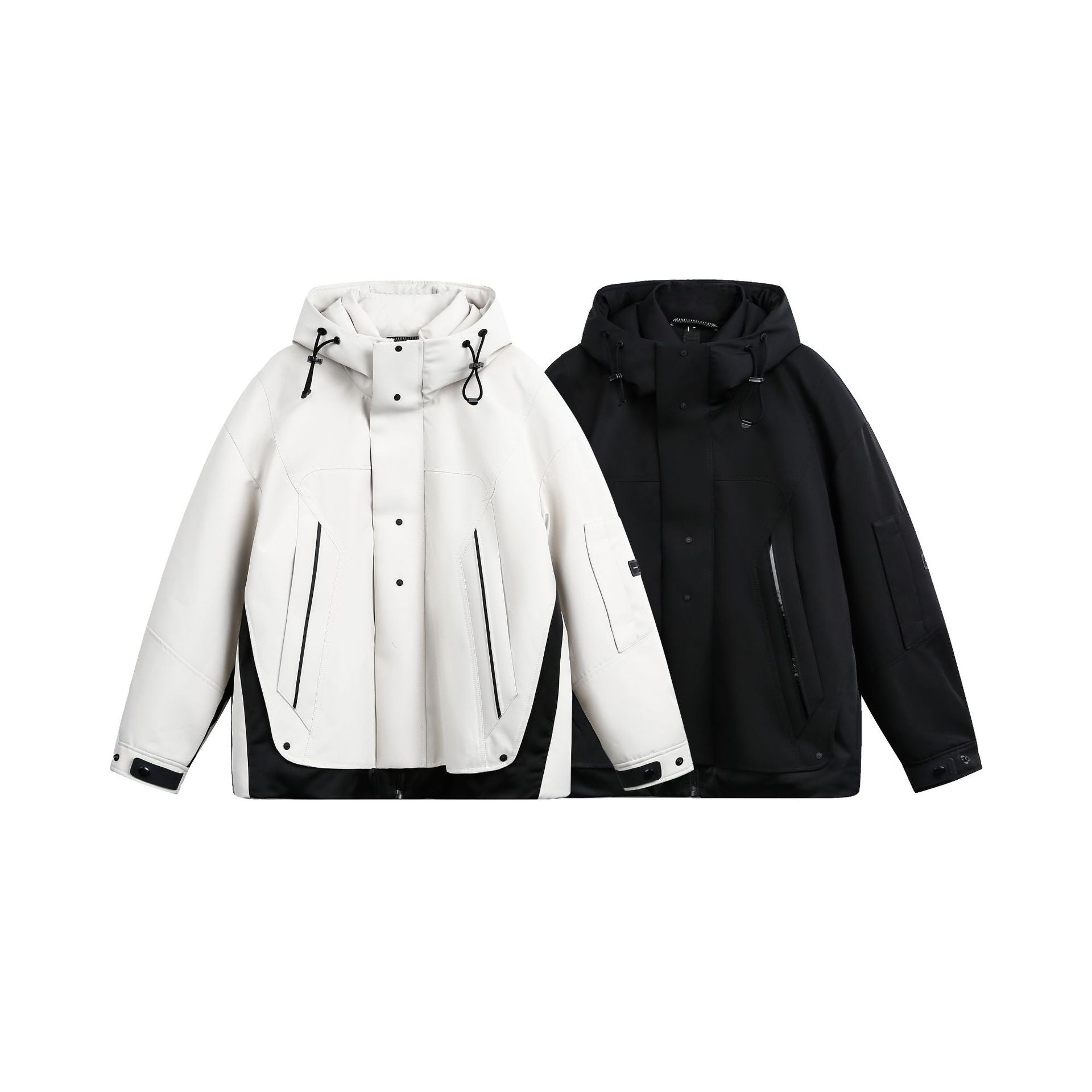 Unisex Technical Padded Winter Parka with High Hood and Multiple Zipper Pockets Chichicherry