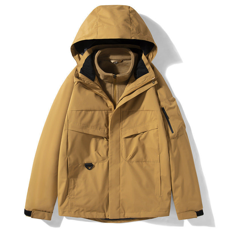 Men's outdoor softshell jacket with removable fleece inner jacket and hood Chichicherry