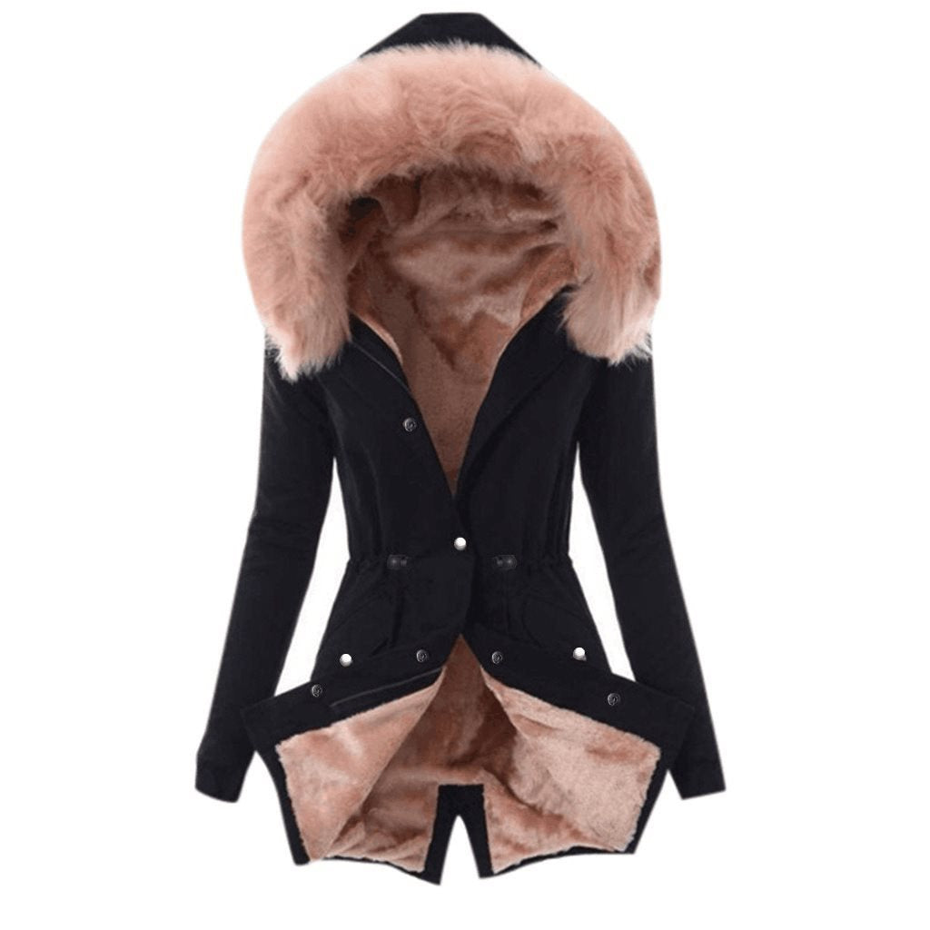 Women's Tailored Winter Parka with Cozy Teddy Lining and Large Hood Chichicherry