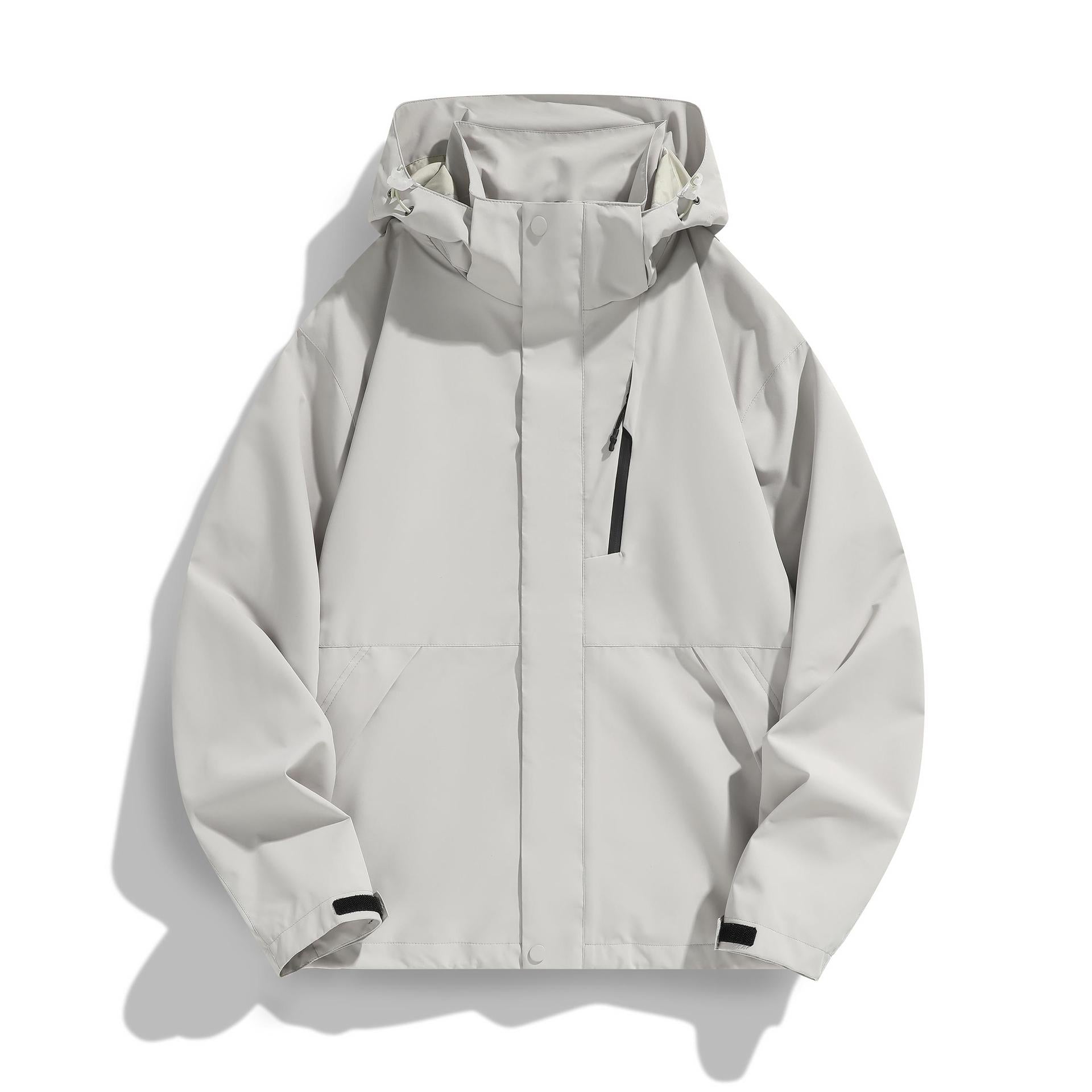 Women's Water-Repellent Hooded Transitional Jacket with Adjustable Hood, Concealed Front Placket and Multifunctional Pockets Chichicherry
