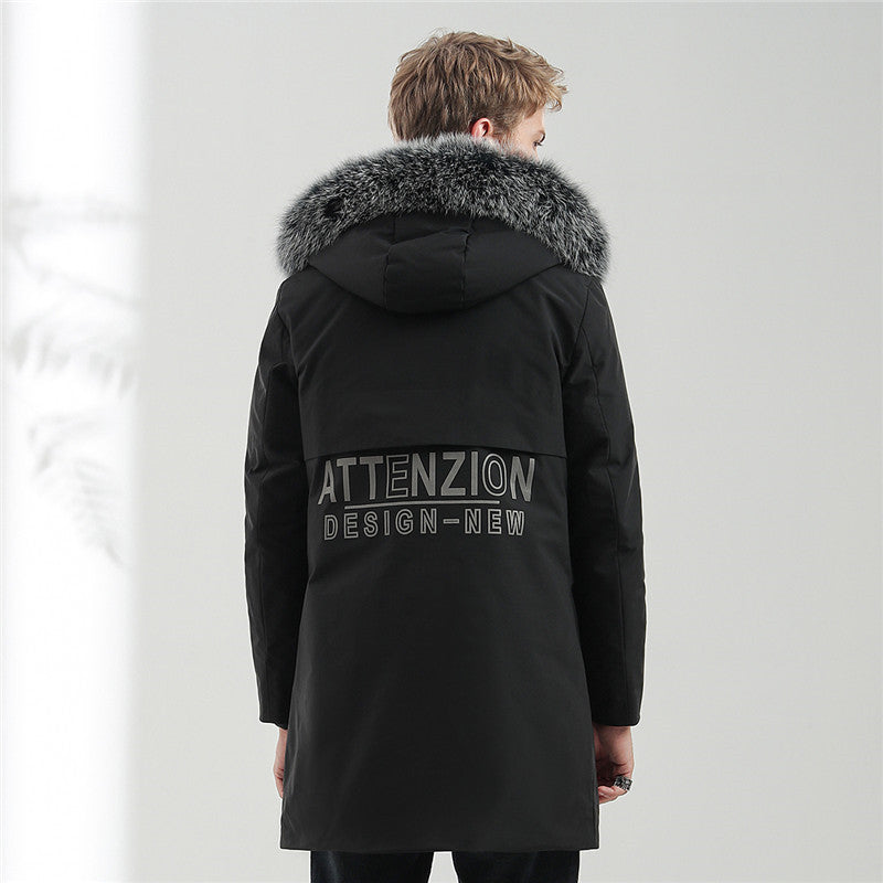 Men's Urban Winter Parka with removable faux fur hood, thermally insulating quilted lining, and concealed zipper Chichicherry