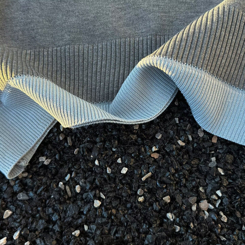 Damen Oversized Polo-Feinstrickpullover mit Kontrastkragen und geripptem Saum Chichicherry