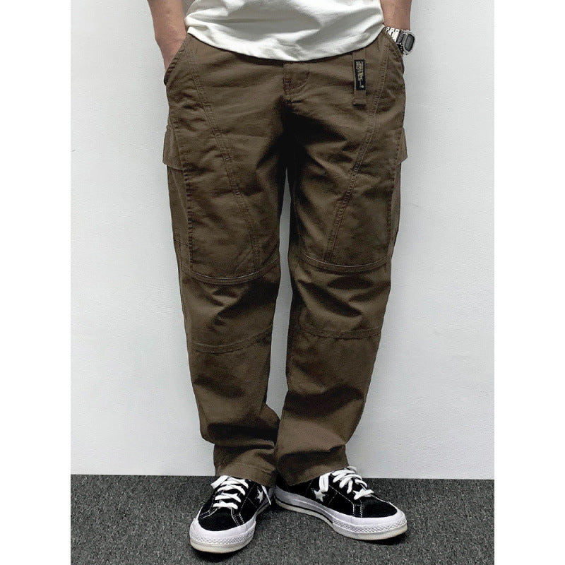Herren Lässige Baggy-Cargo-Hose mit Knieabnähern, Multitaschen und Workwear-Details Chichicherry