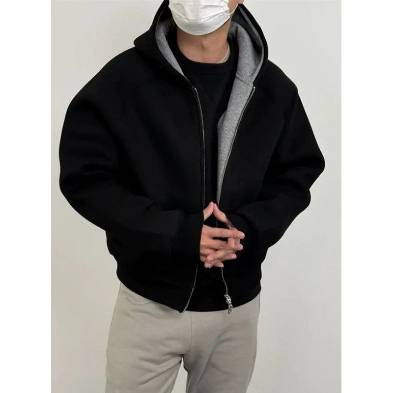 Men's Oversized Hooded Sweat Jacket made of heavy French Terry with Two-Way Zipper Chichicherry