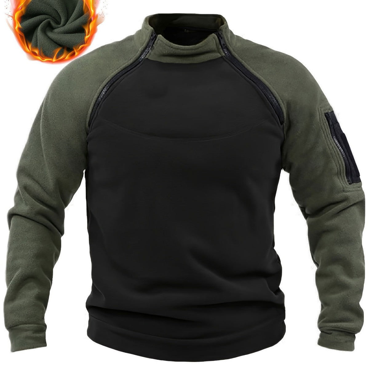 Men's Technical Fleece Pullover with windproof front panel and arm pocket Chichicherry