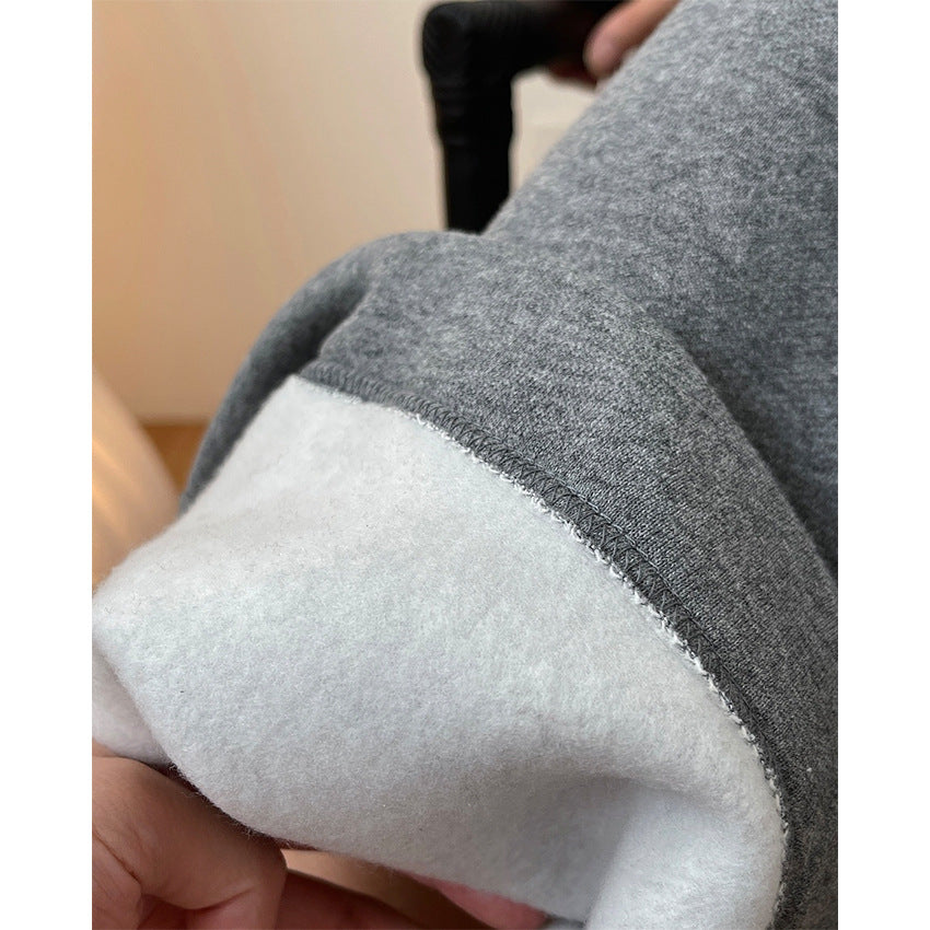 Women's Extra Wide Palazzo Sweatpants Made of Cotton Fleece with Drawstring and Side Pockets Chichicherry