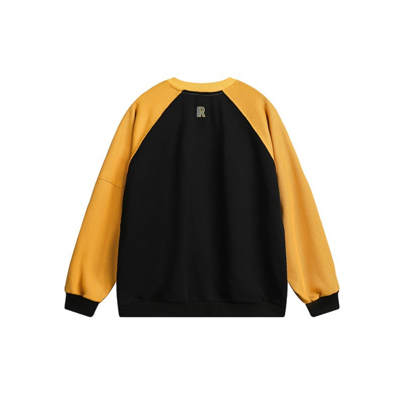 Unisex Oversize Sweatshirt with raglan sleeves, contrast inserts and graphic print Chichicherry