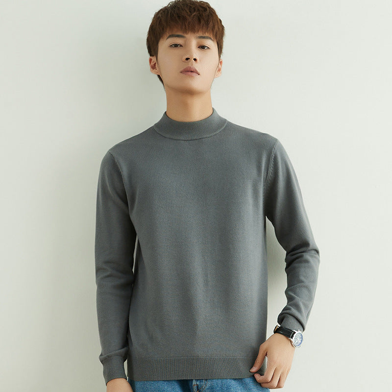 Men's High Neck Pullover in Fine Knit with Slim Fit Chichicherry