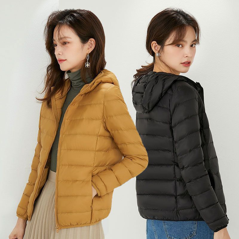 Women's Ultra-light Quilted Hooded Jacket with Ultra-flat Thermal Wadding Chichicherry
