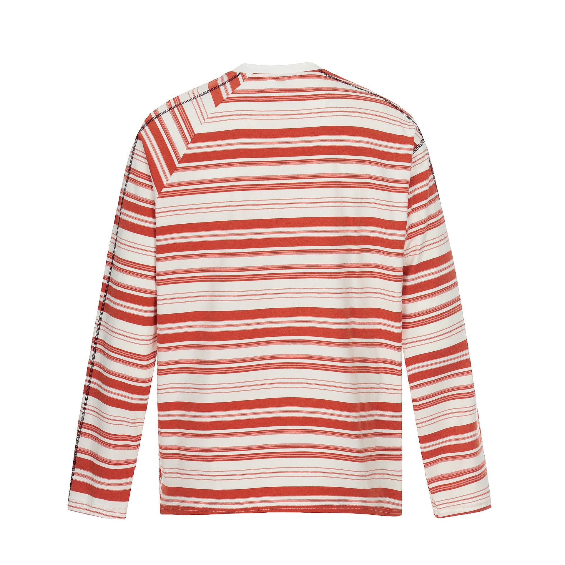 Unisex Striped Long Sleeve Shirt with Contrasting Decorative Seams Chichicherry