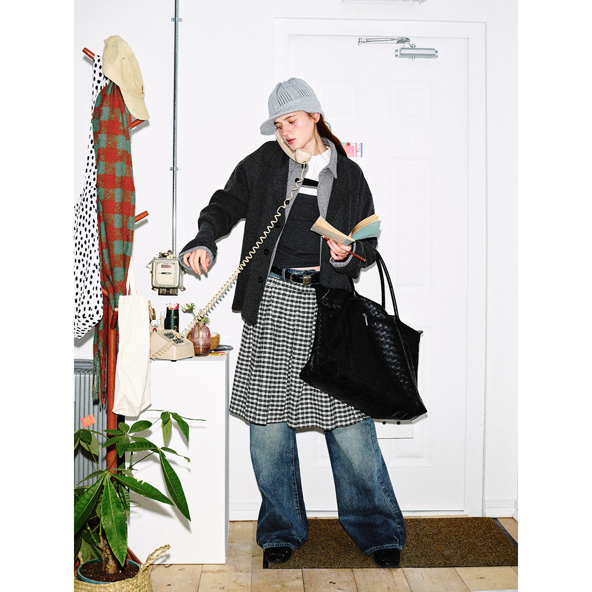 Men's short jacket in layered look with contrast collar Chichicherry