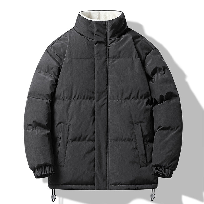 Men's loosely cut padded quilted jacket with high collar and Sherpa inner collar Chichicherry