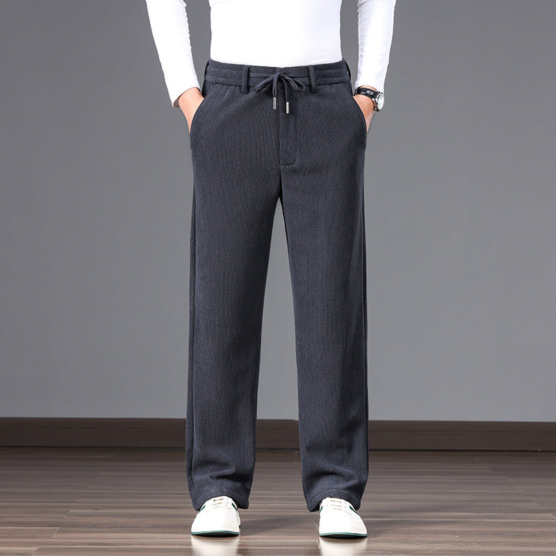 Men's Casual Relaxed-Fit Cotton Blend Sweatpants with Drawstring and Straight Leg Chichicherry