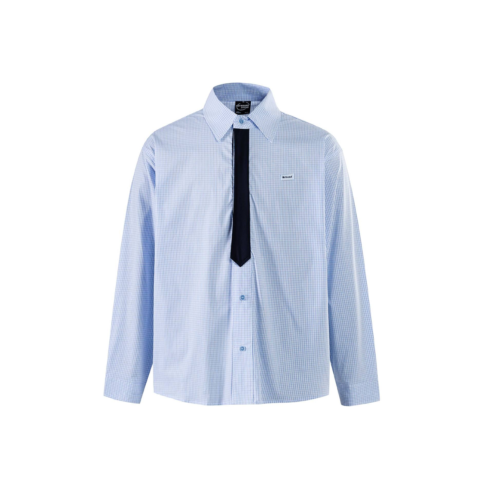 Men's Checkered Oversized Shirt with Concealed Button Placket and Contrasting Trim Chichicherry