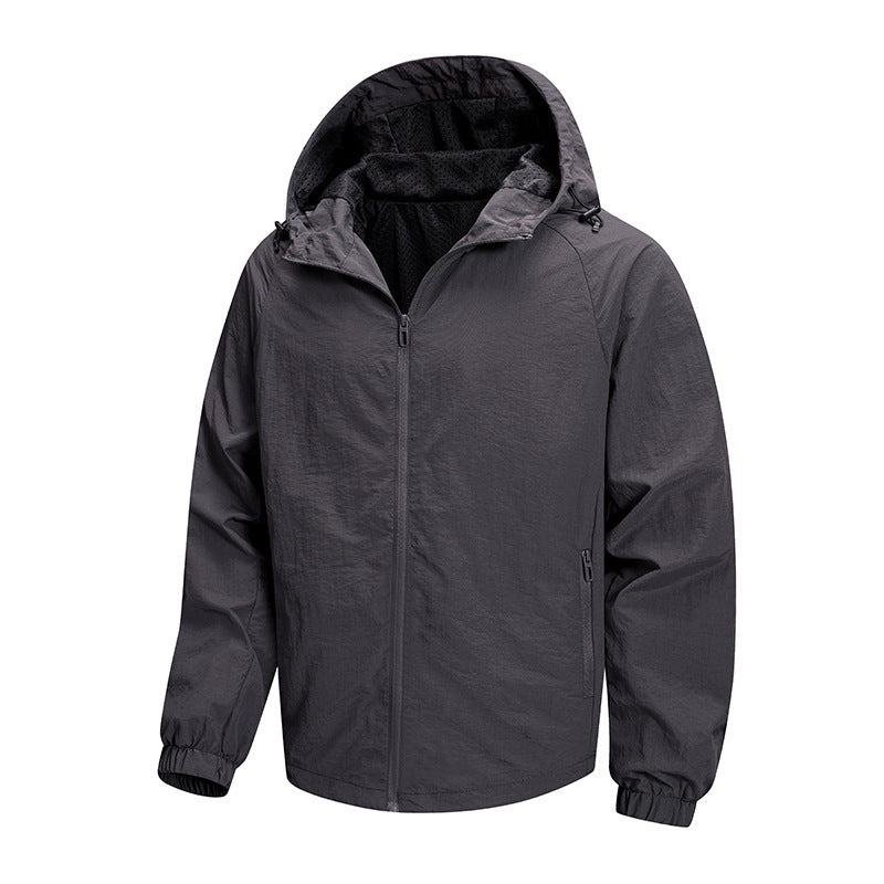 Men's Ultralight Packable Hoodie Jacket with Breathable Mesh Lining Chichicherry