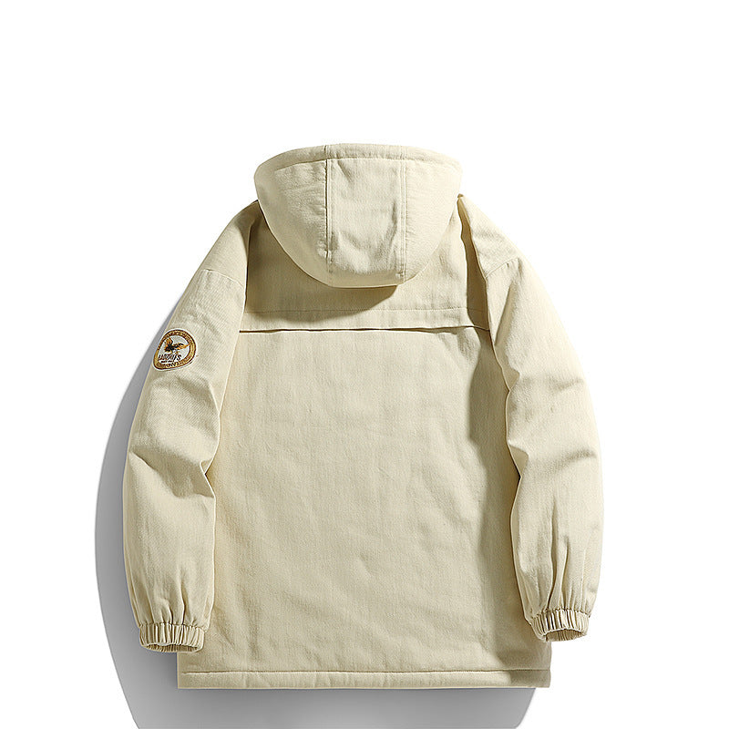 Men's padded canvas parka with Sherpa fleece lining and hood Chichicherry