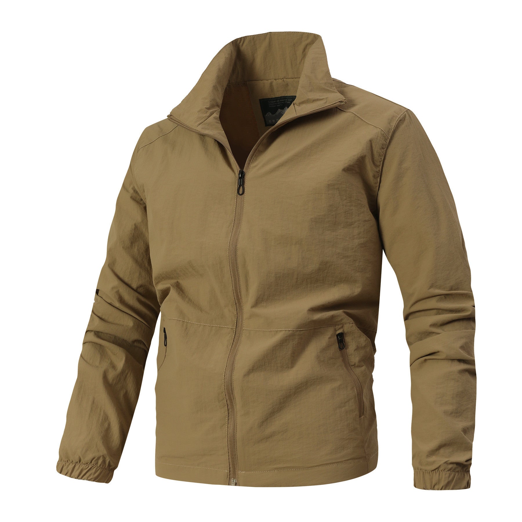 Men's Lightweight Softshell Jacket with Stand-Up Collar, Windproof Membrane and Zippered Pockets Chichicherry