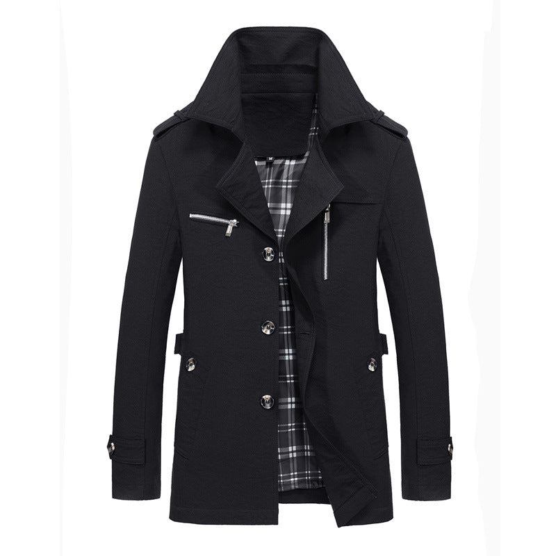 Men's short coat in urban pilot style with checked inner lining Chichicherry