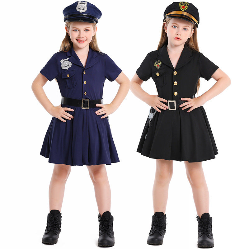 Girl Police Costume with Skirt and Hat Chichicherry