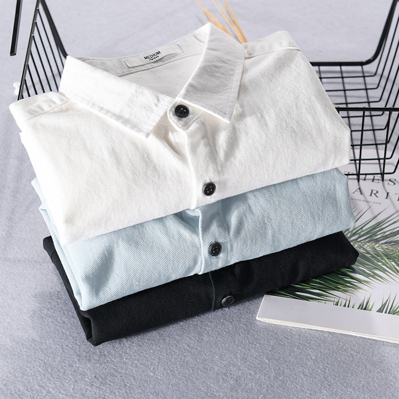 Men's lightweight cotton long-sleeve shirt in overshirt style with flap pocket and contrasting buttons Chichicherry