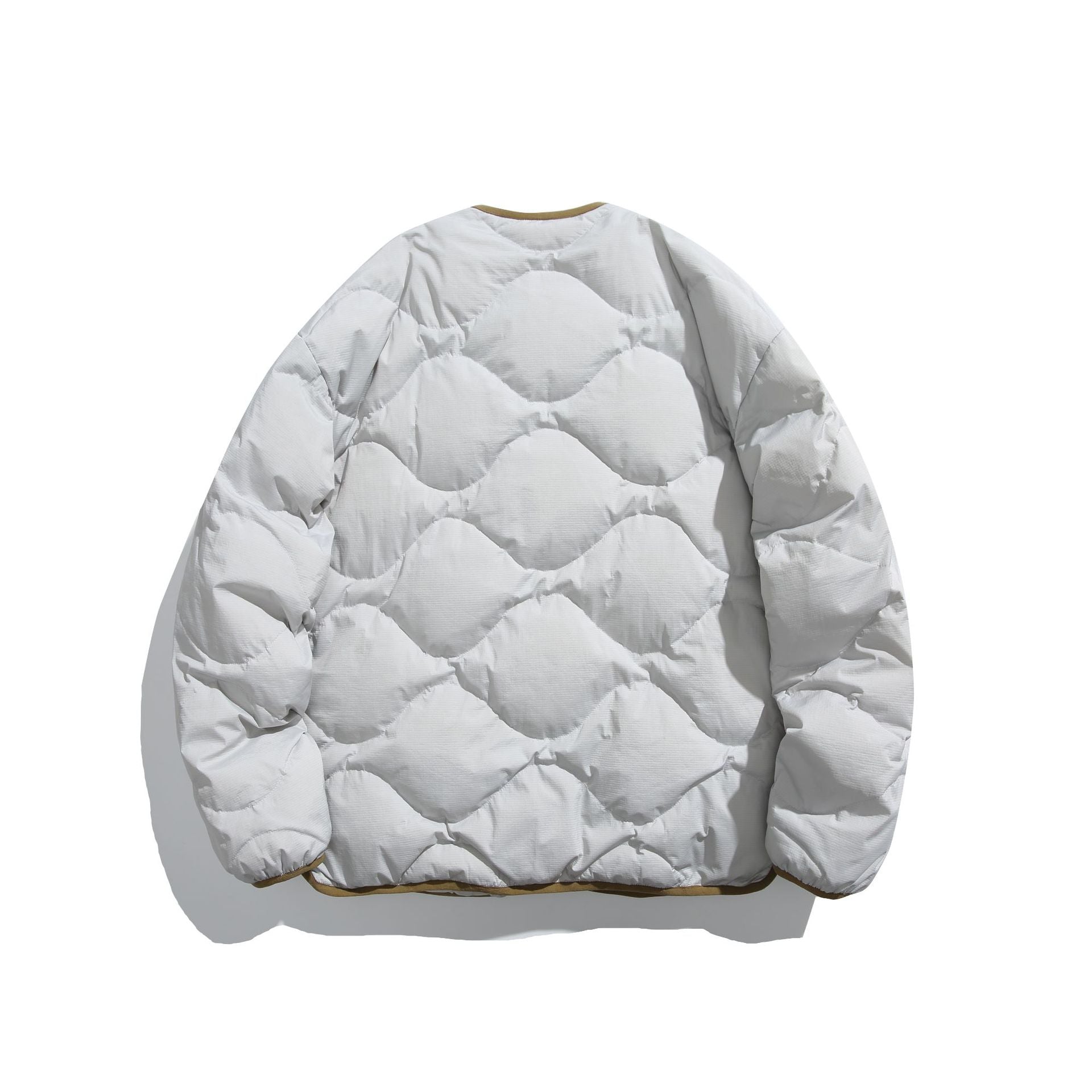 Unisex Boxy quilted liner jacket in oversized style with round neckline Chichicherry