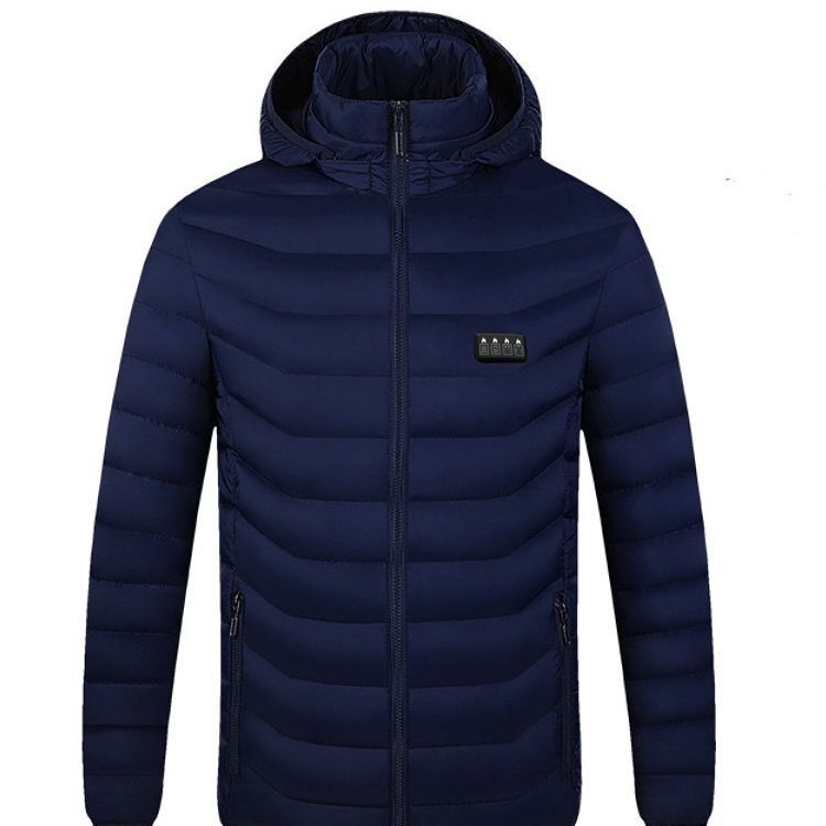 Men's Heated Puffer Jacket with Multi-Zone Heating System and Hood Chichicherry
