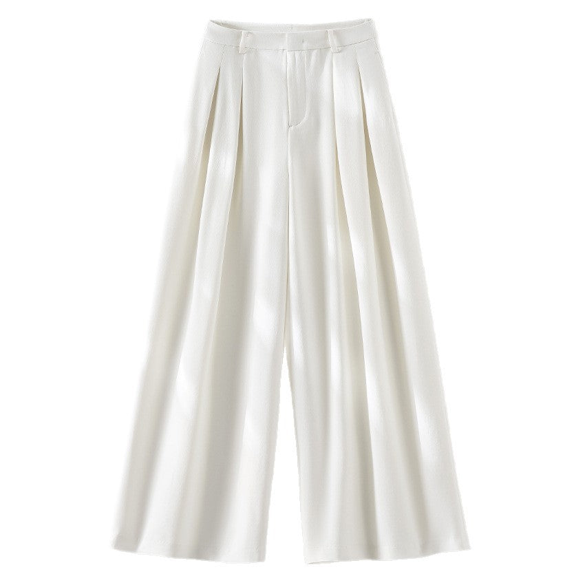 Women Wide High-Waist Trousers with Pleats and Culotte Silhouette Chichicherry