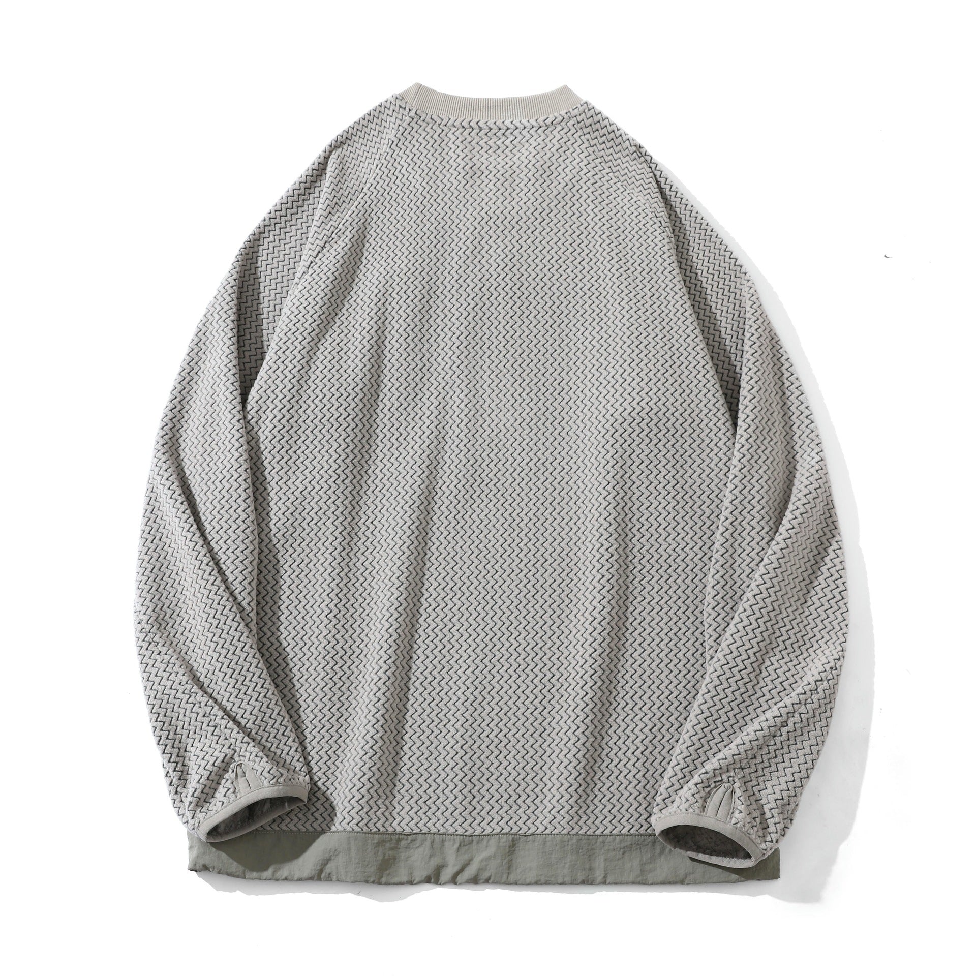 Unisex Textured Waffle Sweatshirt with Chest Zip Pocket Chichicherry