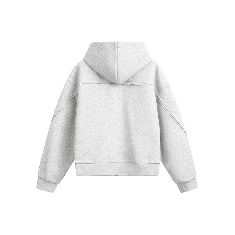 Unisex Oversize Hoodie Jacket with Zipper and Concealed Side Pockets Chichicherry