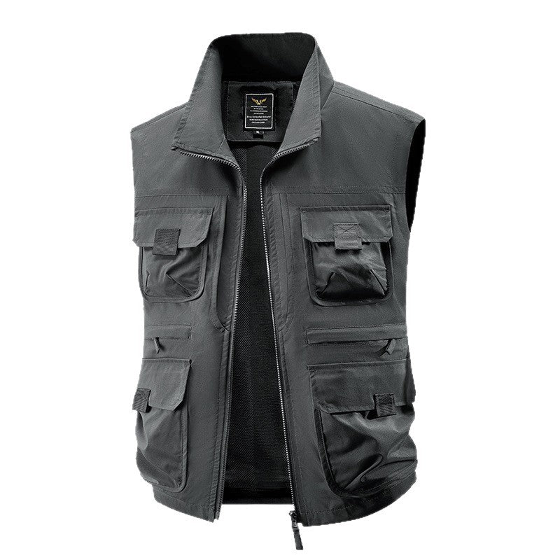 Men's tactical multifunctional vest with numerous multipurpose pockets, lightweight ripstop & mesh lining Chichicherry