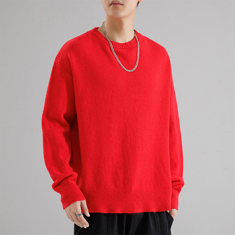 Men's Oversize Round Neck Pullover made of soft fine knit Chichicherry