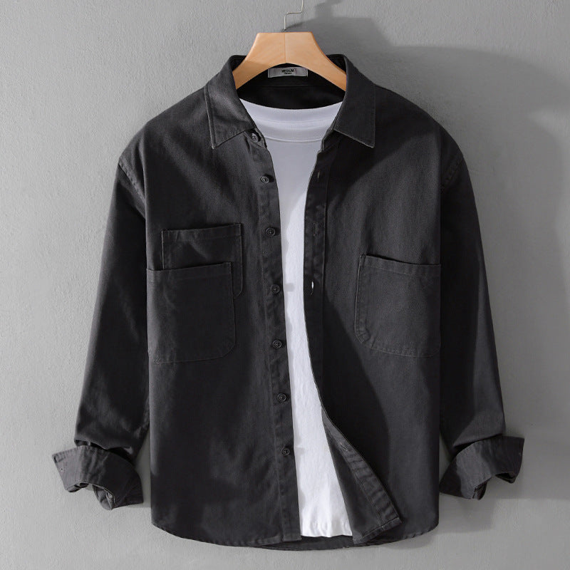Men's utility overshirt made of cotton twill with double chest pockets and casual fit Chichicherry