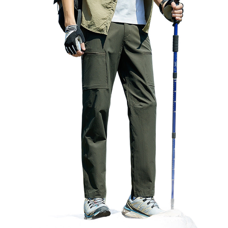 Men's Technical Trekking Pants with Stretch Water-Repellent Surface and Cargo Pockets Chichicherry