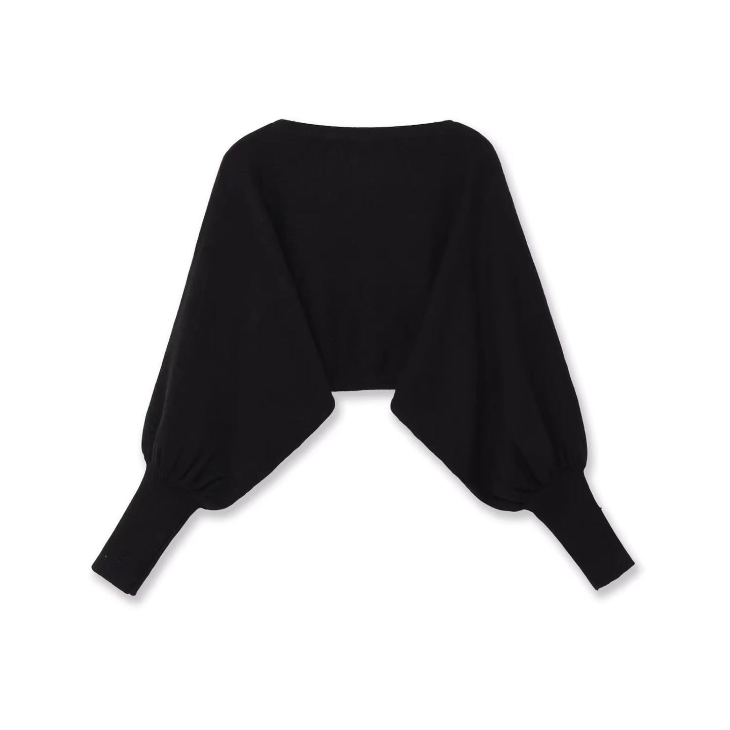 Ladies cropped bolero with wide batwing sleeves and long ribbed cuffs Chichicherry