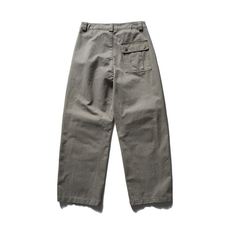 Men's Loose Utility Cargo Pants in Workwear Style with Knee Inserts and Patch Pockets Chichicherry